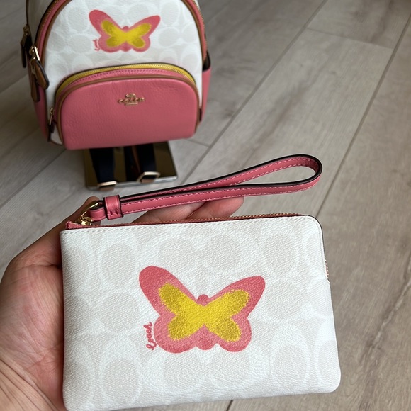 Coach Mini Court Backpack & Wristlet with Butterfly Print - Picture 4 of 6